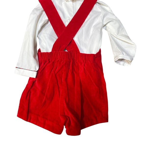Vintage Boys N Berries Toddler 2T Red Velvet Toy Soldier Embroidered Romper Suit - Picture 4 of 6